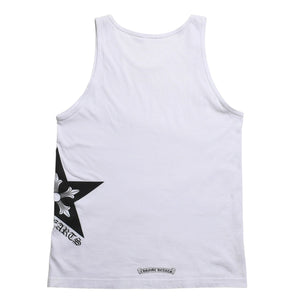 CHROME HEARTS Tank Top Size M Star Print Scroll Label Logo CH Logo White Good Condition Used 4a005003
