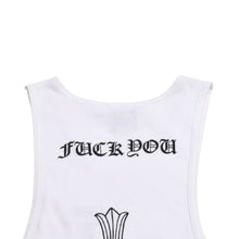 画像をギャラリービューアに読み込む, 極美品 CHROME HEARTS クロムハーツ タンクトップ サイズL FUCK YOU CHクロス オールドイングリッシュロゴ ホワイト 中古 4a005029