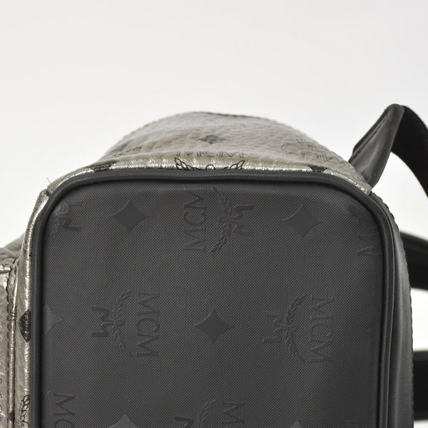 MCM エムシーエム リュックサック バックパック シルバー スタッズ メタリックシルバー ブラック 美品 中古 4a005036
