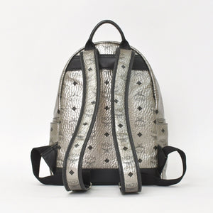 MCM エムシーエム リュックサック バックパック シルバー スタッズ メタリックシルバー ブラック 美品 中古 4a005036