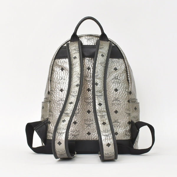 MCM エムシーエム リュックサック バックパック シルバー スタッズ メタリックシルバー ブラック 美品 中古 4a005036