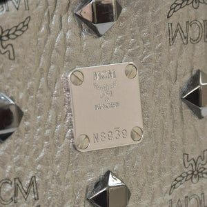 MCM エムシーエム リュックサック バックパック シルバー スタッズ メタリックシルバー ブラック 美品 中古 4a005036