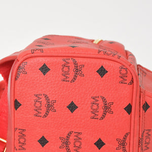 極美品 MCM エムシーエム ヴェセトス リュック デイパック バックパック スタッズ レザー ピンク ゴールド金具 中古 4a005037