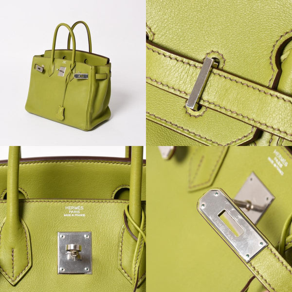 極美品 HERMES エルメス BIRKIN バーキン 30 ハンドバッグ ヴォースイフト アニスグリーン ◻︎L刻印 シルバー金具 内縫い 中古 4a005046