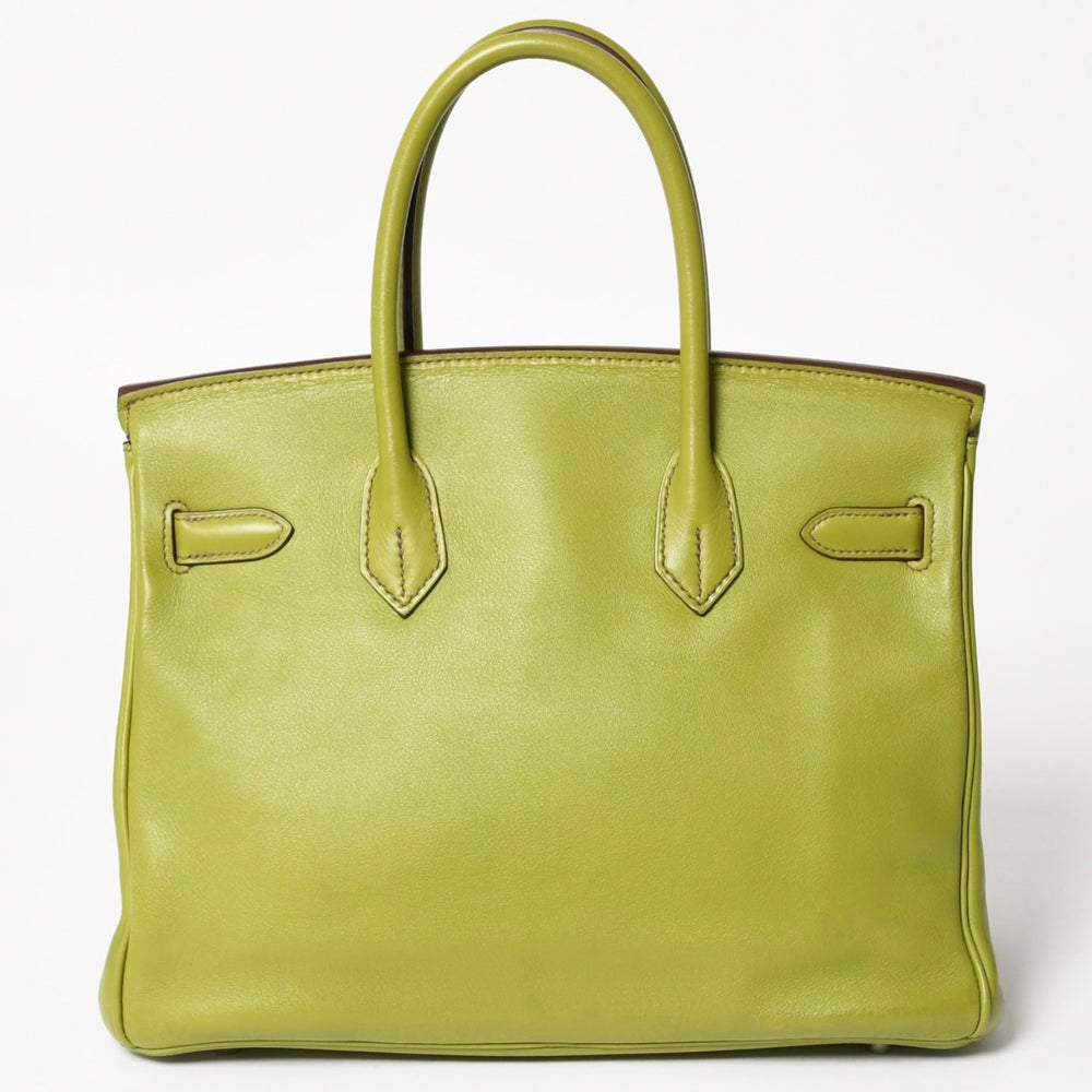 極美品 HERMES エルメス BIRKIN バーキン 30 ハンドバッグ ヴォースイフト アニスグリーン ◻︎L刻印 シルバー金具 内縫い 中古 4a005046