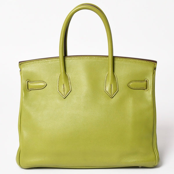 極美品 HERMES エルメス BIRKIN バーキン 30 ハンドバッグ ヴォースイフト アニスグリーン ◻︎L刻印 シルバー金具 内縫い 中古 4a005046