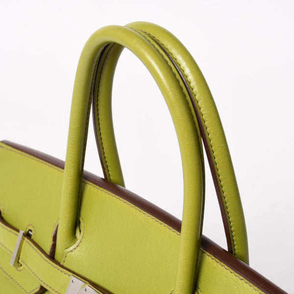 極美品 HERMES エルメス BIRKIN バーキン 30 ハンドバッグ ヴォースイフト アニスグリーン ◻︎L刻印 シルバー金具 内縫い 中古 4a005046