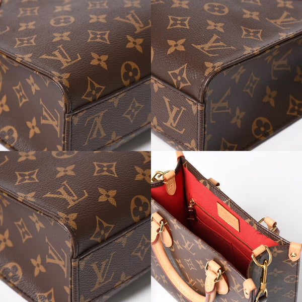 LOUIS VUITTON ルイヴィトン サックプラBB ハンドバッグ M46265 モノグラム 2WAY PVC レザー ブラウン ゴールド金具 美品 中古 4a005080