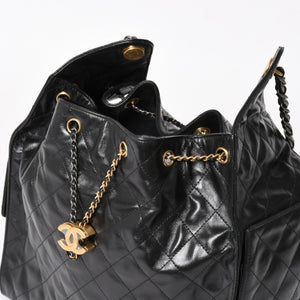 New and unused CHANEL CHANEL 25 Large Handbag AS5553 Random Number Grained Calfskin Coco Mark Black Used 4a005049