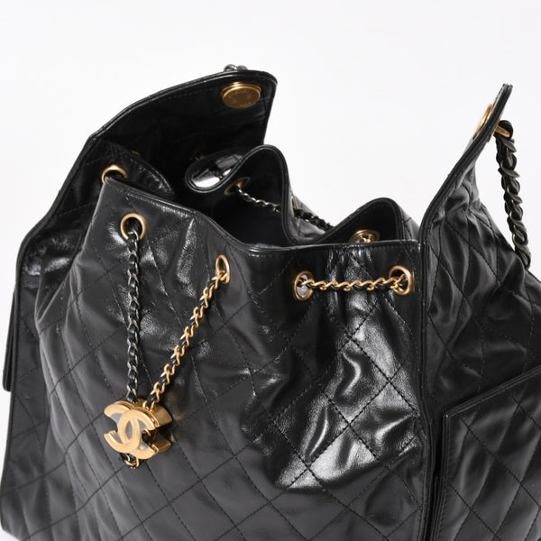 New and unused CHANEL CHANEL 25 Large Handbag AS5553 Random Number Grained Calfskin Coco Mark Black Used 4a005049