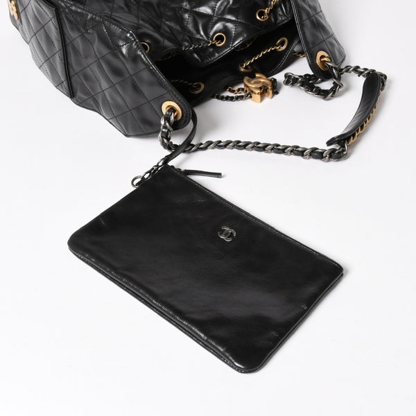 New and unused CHANEL CHANEL 25 Large Handbag AS5553 Random Number Grained Calfskin Coco Mark Black Used 4a005049