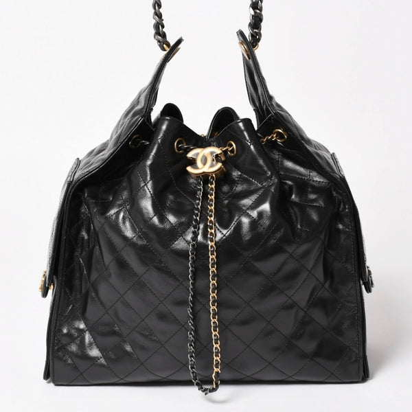 New and unused CHANEL CHANEL 25 Large Handbag AS5553 Random Number Grained Calfskin Coco Mark Black Used 4a005049