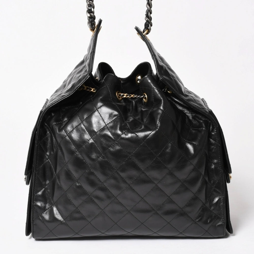 New and unused CHANEL CHANEL 25 Large Handbag AS5553 Random Number Grained Calfskin Coco Mark Black Used 4a005049