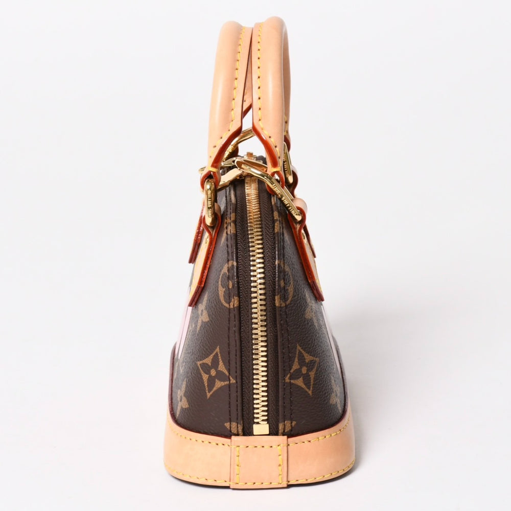極美品 LOUIS VUITTON ルイヴィトン モノグラムキャンバス チェリー TM ナノ・アルマ 2WAY ハンドバッグ ショルダーバッグ ブラウン ゴールド金具 M13416 中古 4a005078