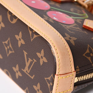 極美品 LOUIS VUITTON ルイヴィトン モノグラムキャンバス チェリー TM ナノ・アルマ 2WAY ハンドバッグ ショルダーバッグ ブラウン ゴールド金具 M13416 中古 4a005078