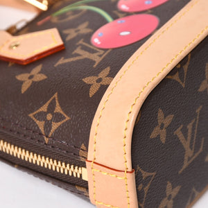 極美品 LOUIS VUITTON ルイヴィトン モノグラムキャンバス チェリー TM ナノ・アルマ 2WAY ハンドバッグ ショルダーバッグ ブラウン ゴールド金具 M13416 中古 4a005078