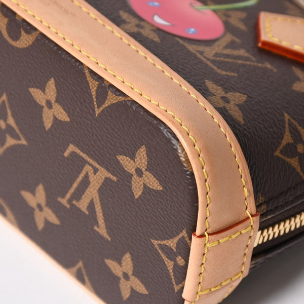極美品 LOUIS VUITTON ルイヴィトン モノグラムキャンバス チェリー TM ナノ・アルマ 2WAY ハンドバッグ ショルダーバッグ ブラウン ゴールド金具 M13416 中古 4a005078
