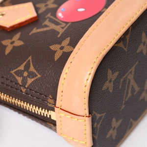 極美品 LOUIS VUITTON ルイヴィトン モノグラムキャンバス チェリー TM ナノ・アルマ 2WAY ハンドバッグ ショルダーバッグ ブラウン ゴールド金具 M13416 中古 4a005078