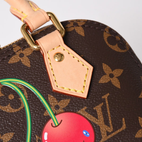 極美品 LOUIS VUITTON ルイヴィトン モノグラムキャンバス チェリー TM ナノ・アルマ 2WAY ハンドバッグ ショルダーバッグ ブラウン ゴールド金具 M13416 中古 4a005078