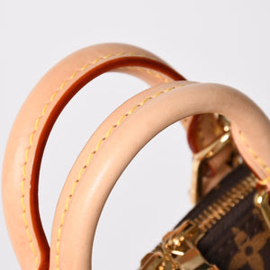 極美品 LOUIS VUITTON ルイヴィトン モノグラムキャンバス チェリー TM ナノ・アルマ 2WAY ハンドバッグ ショルダーバッグ ブラウン ゴールド金具 M13416 中古 4a005078