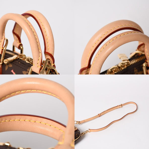 極美品 LOUIS VUITTON ルイヴィトン モノグラムキャンバス チェリー TM ナノ・アルマ 2WAY ハンドバッグ ショルダーバッグ ブラウン ゴールド金具 M13416 中古 4a005078