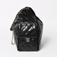 画像をギャラリービューアに読み込む, 新品未使用 CHANEL シャネル CHANEL 25 ラージ ハンドバッグ AS5553 ランダム番台 グレインド カーフスキン ココマーク ブラック 中古 4a005049