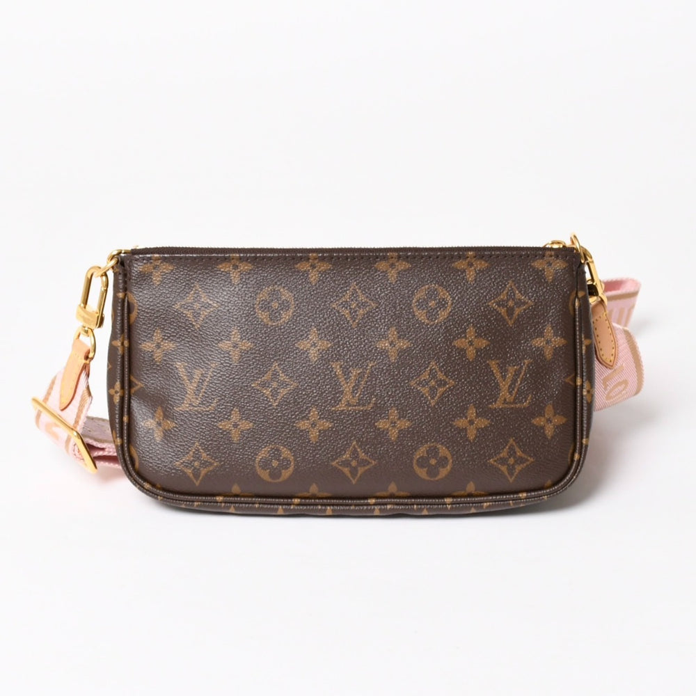 極美品 LOUIS VUITTON ルイヴィトン ミュルティ ポシェット アクセソワール M44840 モノグラムキャンバス ブラウン ピンク SD0021 中古 4a004911