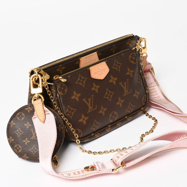 Very Good Condition LOUIS VUITTON Multi Pochette Accessoire M44840 Monogram Canvas Brown Pink SD0021 Used 4a004911