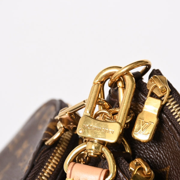 Very Good Condition LOUIS VUITTON Multi Pochette Accessoire M44840 Monogram Canvas Brown Pink SD0021 Used 4a004911