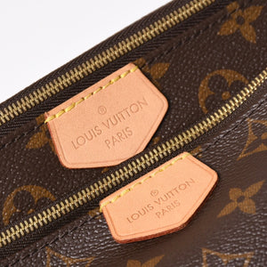 Very Good Condition LOUIS VUITTON Multi Pochette Accessoire M44840 Monogram Canvas Brown Pink SD0021 Used 4a004911