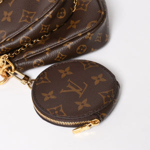 Very Good Condition LOUIS VUITTON Multi Pochette Accessoire M44840 Monogram Canvas Brown Pink SD0021 Used 4a004911