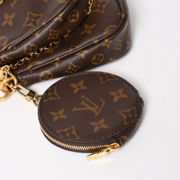 Very Good Condition LOUIS VUITTON Multi Pochette Accessoire M44840 Monogram Canvas Brown Pink SD0021 Used 4a004911