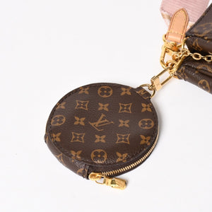 Very Good Condition LOUIS VUITTON Multi Pochette Accessoire M44840 Monogram Canvas Brown Pink SD0021 Used 4a004911