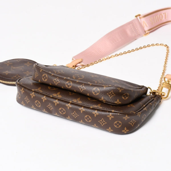Very Good Condition LOUIS VUITTON Multi Pochette Accessoire M44840 Monogram Canvas Brown Pink SD0021 Used 4a004911