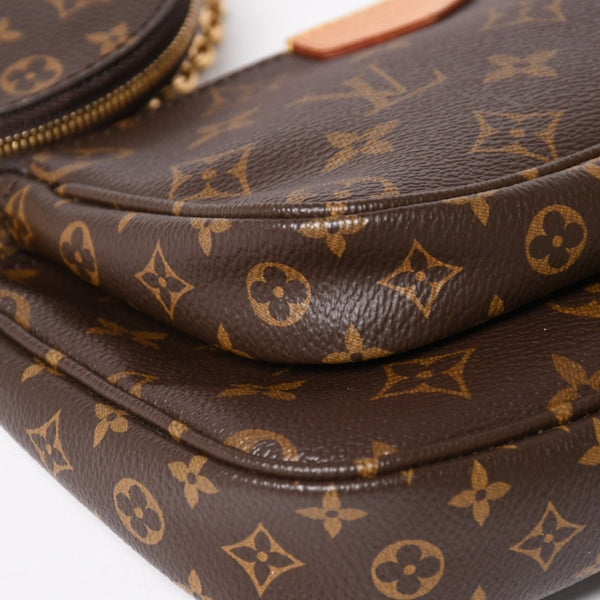 Very Good Condition LOUIS VUITTON Multi Pochette Accessoire M44840 Monogram Canvas Brown Pink SD0021 Used 4a004911