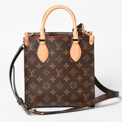 LOUIS VUITTON ルイヴィトン サックプラBB ハンドバッグ M46265 モノグラム 2WAY PVC レザー ブラウン ゴールド金具 美品 中古 4a005080