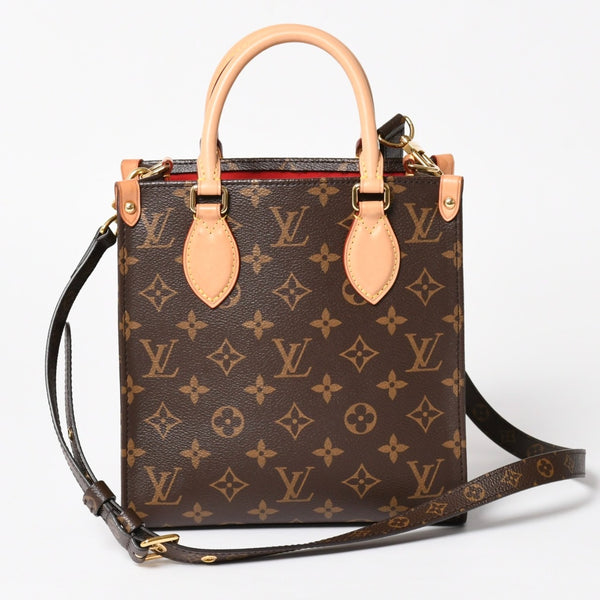 LOUIS VUITTON ルイヴィトン サックプラBB ハンドバッグ M46265 モノグラム 2WAY PVC レザー ブラウン ゴールド金具 美品 中古 4a005080