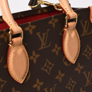 LOUIS VUITTON ルイヴィトン サックプラBB ハンドバッグ M46265 モノグラム 2WAY PVC レザー ブラウン ゴールド金具 美品 中古 4a005080