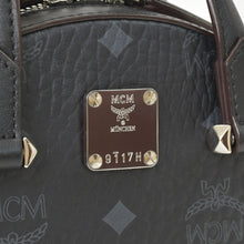 画像をギャラリービューアに読み込む, 極美品 MCM エムシーエム 2WAY バッグ ハンドバッグ ショルダーバッグ ブラック シルバー金具 ヴィセトス柄 中古 4a005052