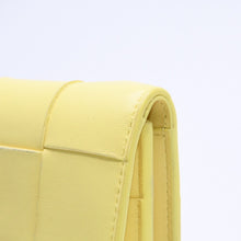 画像をギャラリービューアに読み込む, BOTTEGA VENETA ボッテガヴェネタ カセット 三つ折り財布 ウォレット イエロー ラムスキン レザー マキシイントレチャート 美品 中古 4a005102