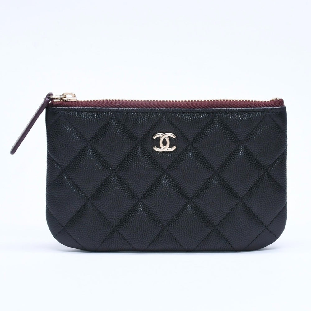新品未使用 CHANEL シャネル Classic Mini Pouch クラシック ミニポーチ A82365 ランダム番台 ココマーク キャビアスキン 中古 4a005014
