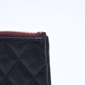 New and unused CHANEL Classic Mini Pouch A82365 Random number here mark caviar skin used 4a005014