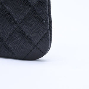 New and unused CHANEL Classic Mini Pouch A82365 Random number here mark caviar skin used 4a005014