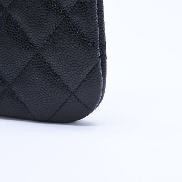 New and unused CHANEL Classic Mini Pouch A82365 Random number here mark caviar skin used 4a005014