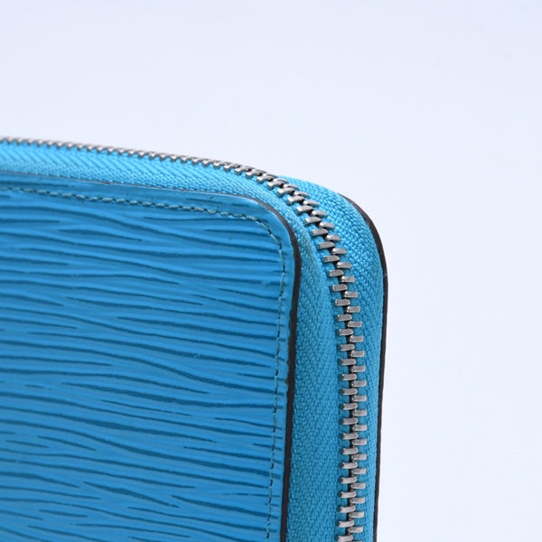 極美品 LOUIS VUITTON ルイヴィトン ジッピーウォレット 長財布 M81543 エピレザー シルバー金具 ターコイズブルー 中古 4a005056