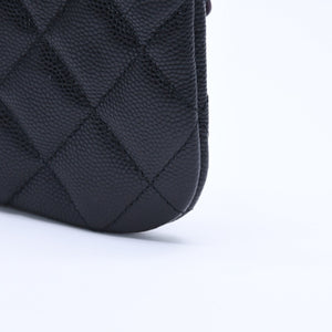New and unused CHANEL Classic Mini Pouch A82365 Random number here mark caviar skin used 4a005014