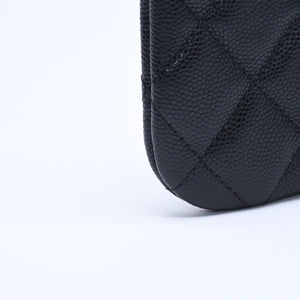 New and unused CHANEL Classic Mini Pouch A82365 Random number here mark caviar skin used 4a005014
