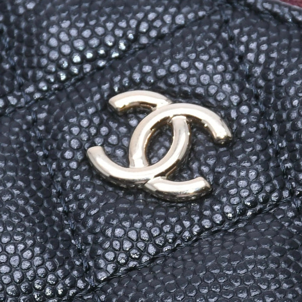 New and unused CHANEL Classic Mini Pouch A82365 Random number here mark caviar skin used 4a005014