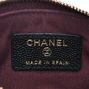 New and unused CHANEL Classic Mini Pouch A82365 Random number here mark caviar skin used 4a005014
