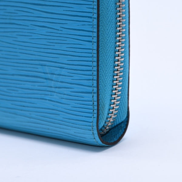 極美品 LOUIS VUITTON ルイヴィトン ジッピーウォレット 長財布 M81543 エピレザー シルバー金具 ターコイズブルー 中古 4a005056